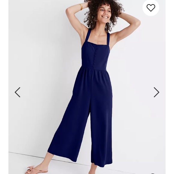 Madewell Pants - Madewell smocked cropped button front jumpsuit